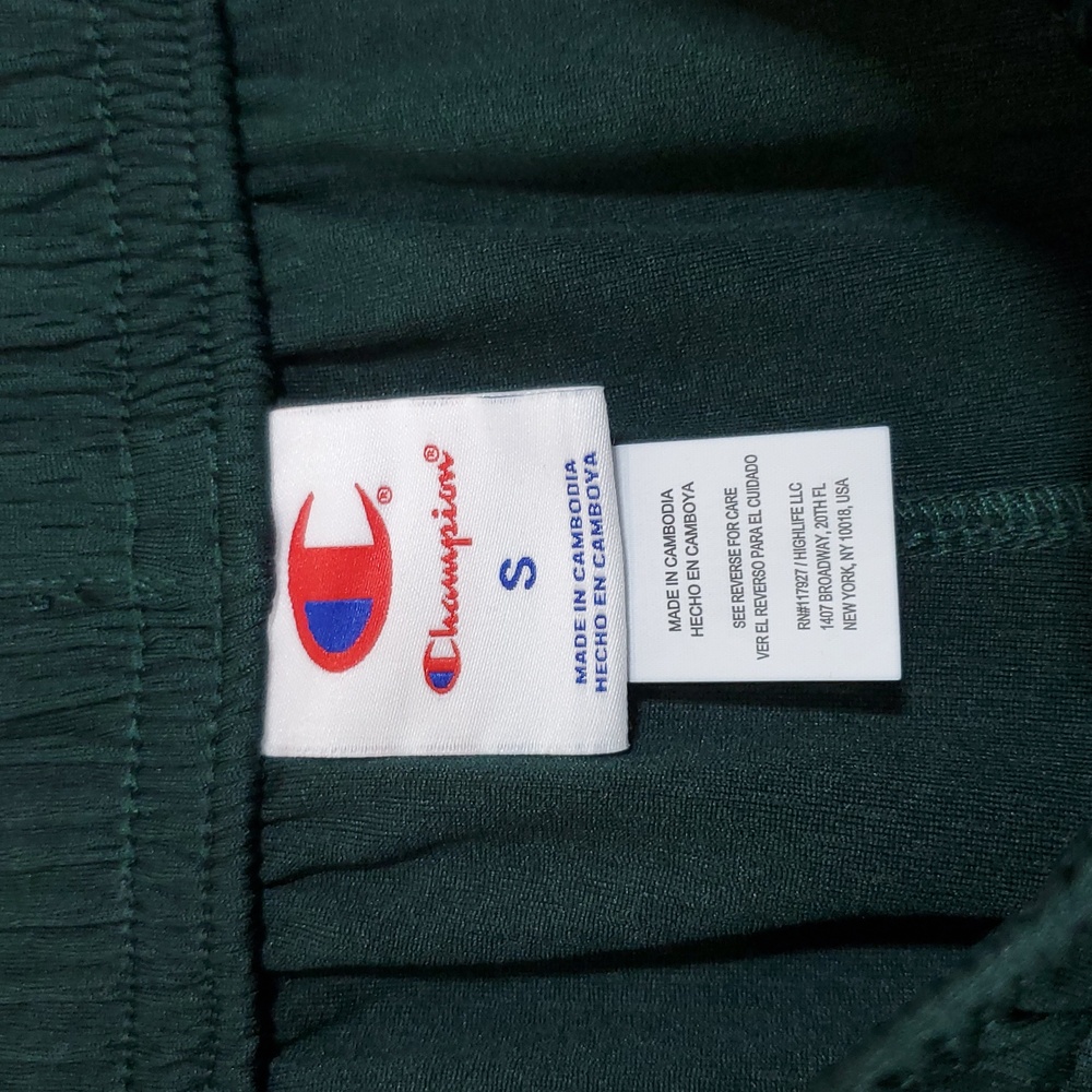 Champion Men's University Taped Mesh Shorts ~ Pine Grove green. - Picture 10 of 12